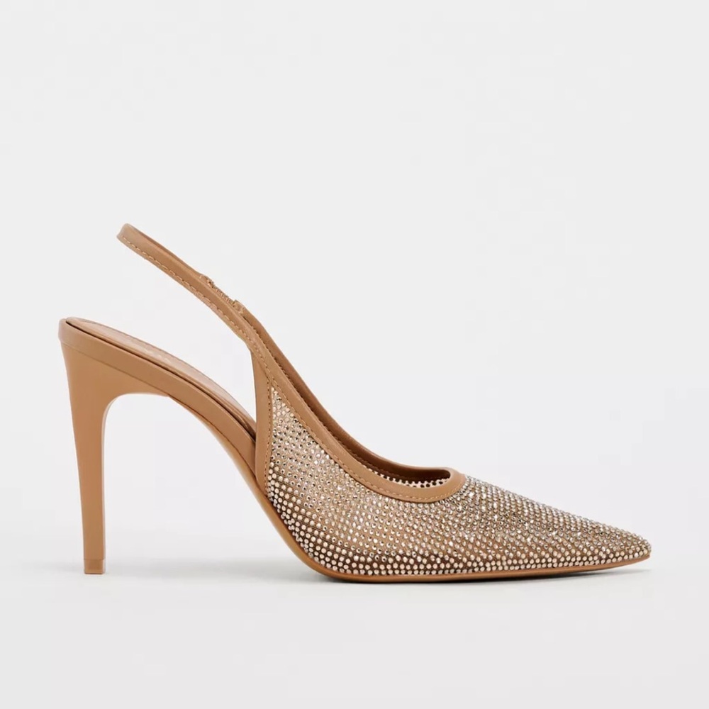 Zara Sparkling Brown Slingback Heels